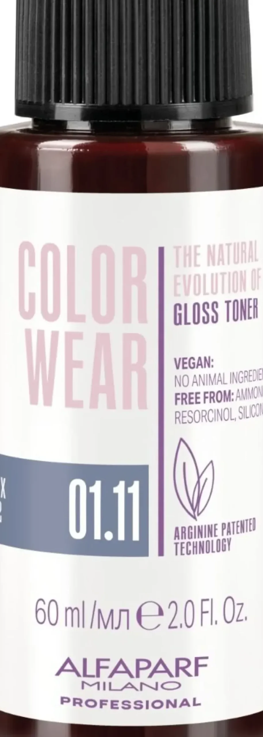 Alfaparf Milano Color Wear Gloss Toner 01.11 Soft Blue Black - 60 ml