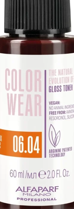 Alfaparf Milano Color Wear Gloss Toner 06.04 Soft Dark Slightly Copper Blonde - 60 ml
