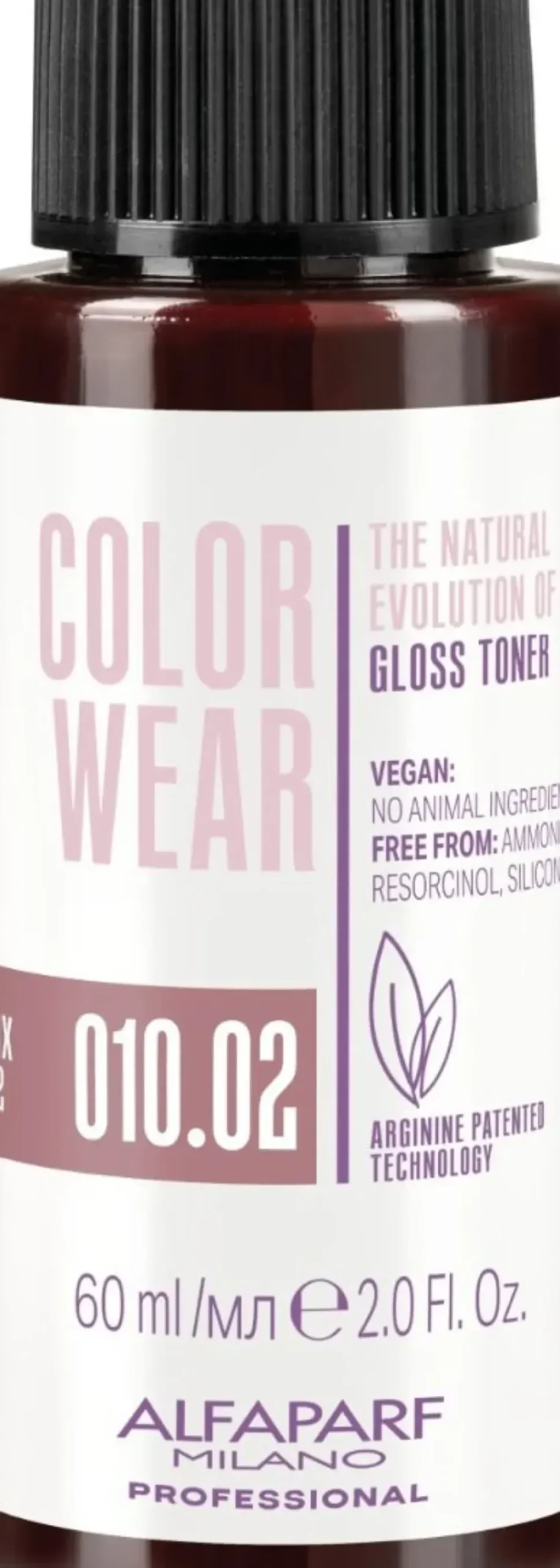 Alfaparf Milano Color Wear Gloss Toner 010.02 Soft Lightest Pure Violet Blonde - 60 ml