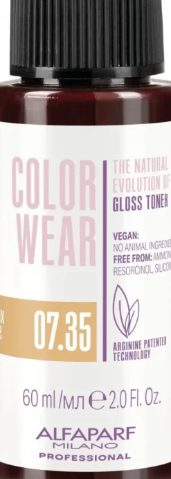 Alfaparf Milano Color Wear Gloss Toner 07.35 Soft Medium Golden Mahogany Blonde - 60 ml
