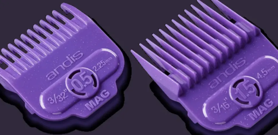 Andis Single Magnet Attachment Comb Dual Pack 0.5 mm & 1.5 mm