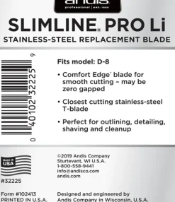 Andis Slimline D-8 Replacement Blade Stainless Steel Blade