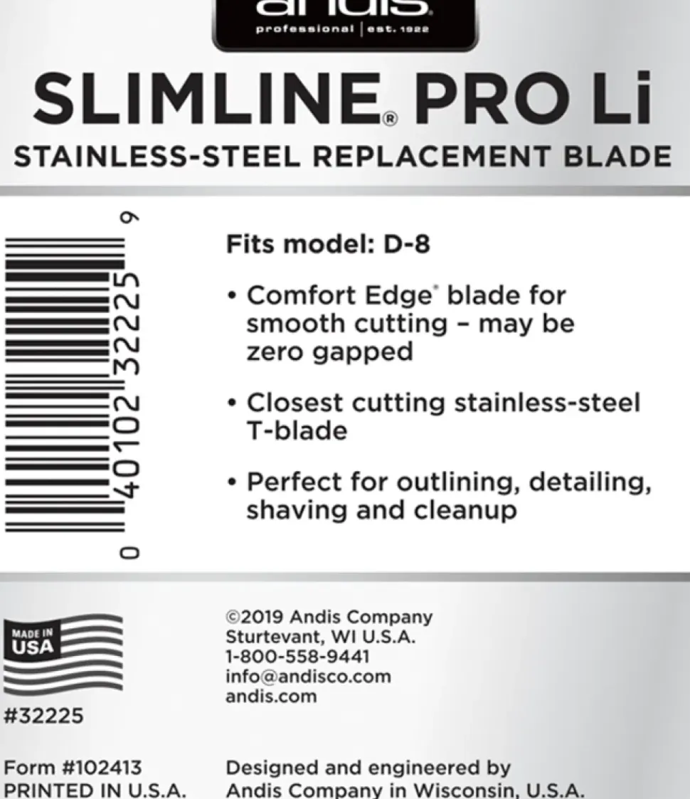 Andis Slimline D-8 Replacement Blade Stainless Steel Blade