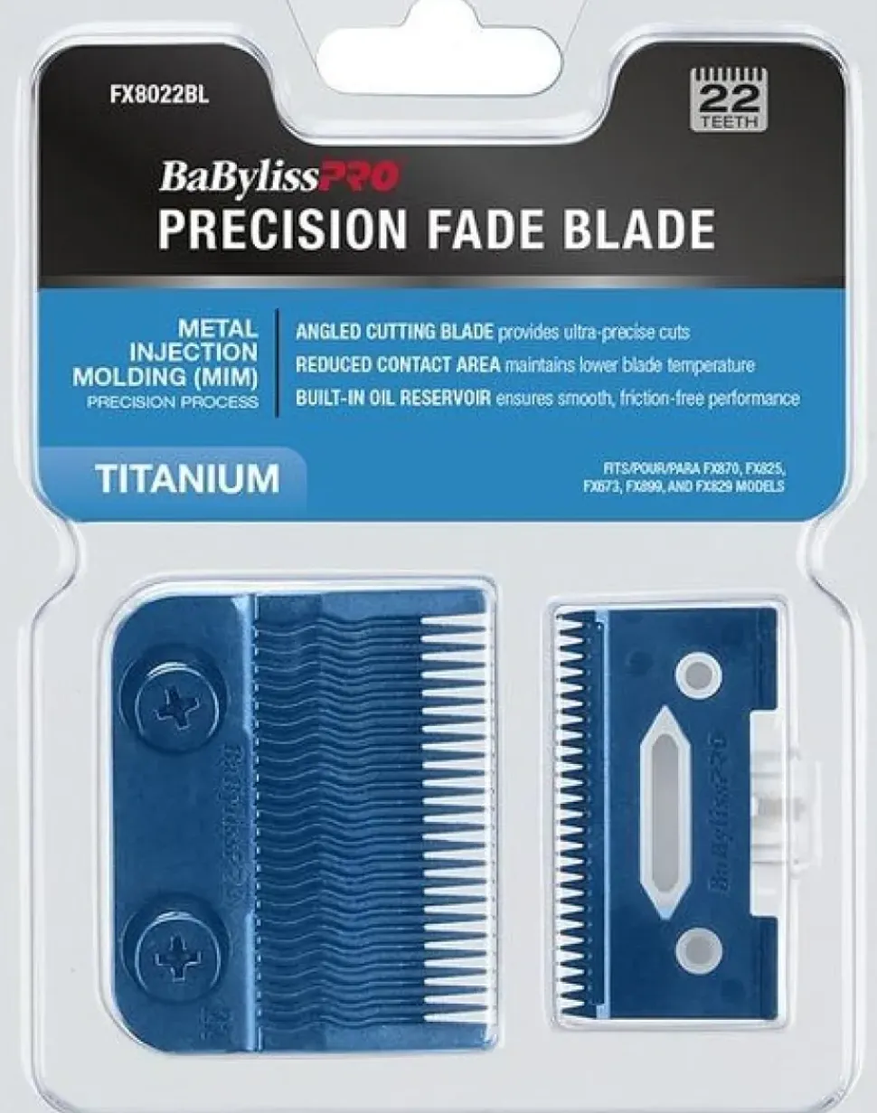 BaByliss PRO Fxone Blue Titanium Metal-Injection Molded (MIM) Precision Fade Blade