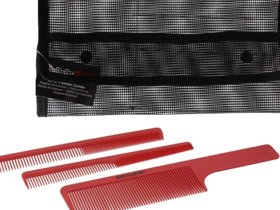BaByliss PRO Styling Comb Set Red 3 Pcs (U)