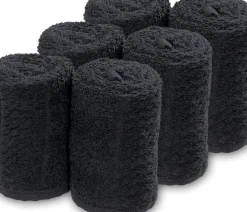Barburys Cotton Towels Black 20x70 cm - 6 pcs