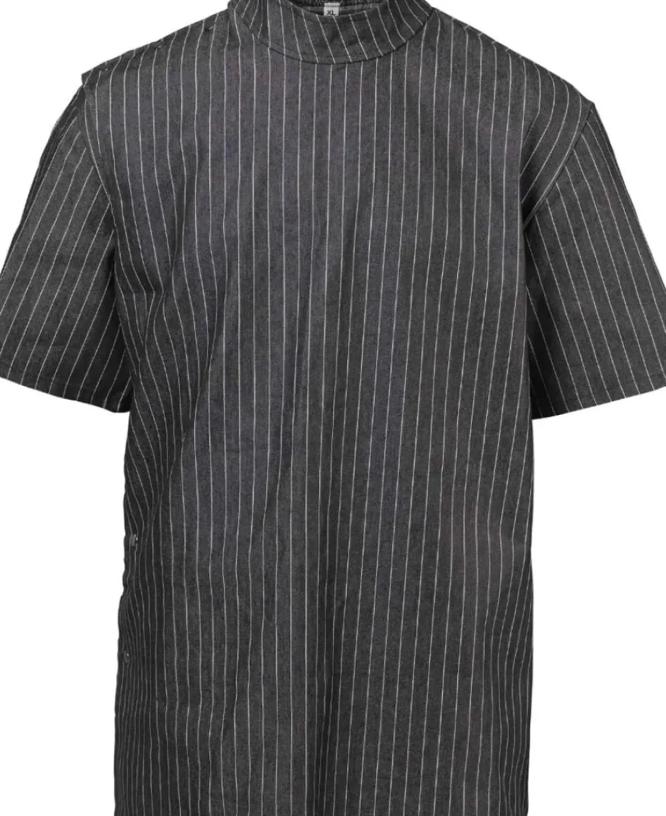 Black Pinstriped Barber Jacket Extra Large