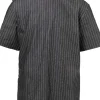 Black Pinstriped Barber Jacket Medium