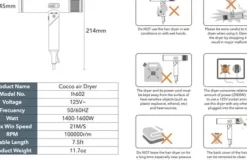 COCCO Air Ionic Dryer 1600 Watt