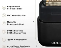 COCCO Impacto Micro Wet - Dry Shaver Black