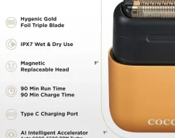 COCCO Impacto Micro Wet - Dry Shaver Gold
