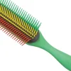 Denman D4 Fashion Effects, Green and red, yellow, green bristles