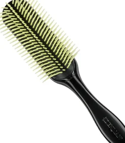 Denman D4 - 9 - Row Black Green Bristles