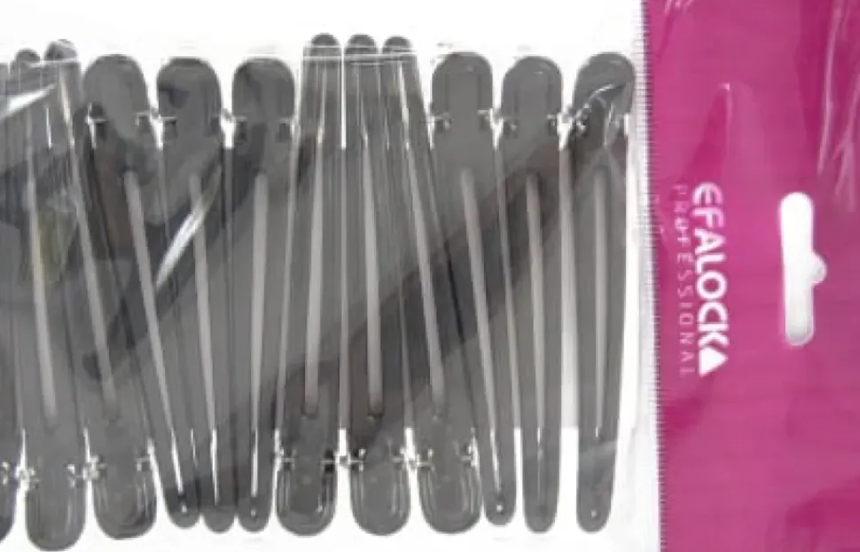 Efalock - Hair clips Black 12 Pcs