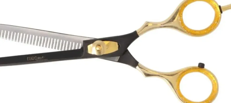Eurostil - Black/Gold Thinning Scissor 5.5"