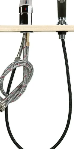 Eurostil Chromed Mixing Tap + Handshower Black