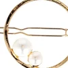 Eurostil - Round Golden Hair Grips With Pearls - 2 Pcs