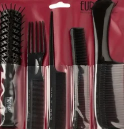 Eurostil - Sæt 4 Kamme Professional, Sort