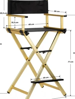 Gabbiano Aluminum Make Up Chair Gold