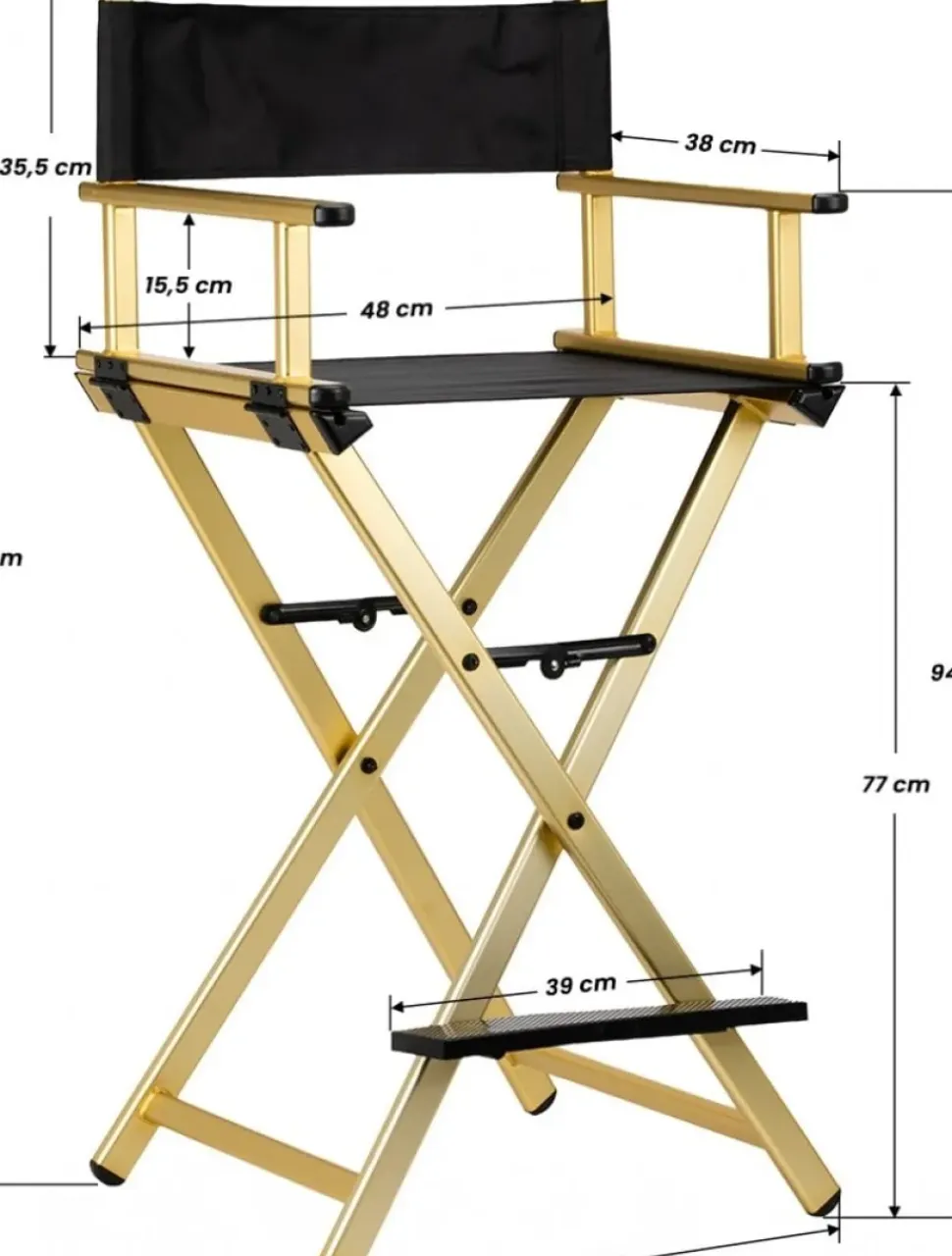 Gabbiano Aluminum Make Up Chair Gold