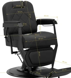 Gabbiano Barber Chair Bruno Black & Black Frame