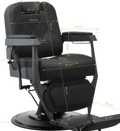 Gabbiano Barber Chair Bruno Black & Graphite Frame
