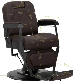 Gabbiano Barber Chair Bruno Brown & Black Frame