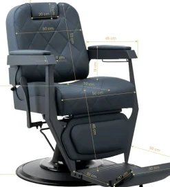 Gabbiano Barber Chair Bruno Graphite & Graphite Frame