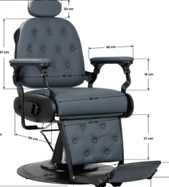 Gabbiano Barber Chair Francesco Black Graphite