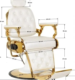 Gabbiano Barber Chair Francesco Gold White