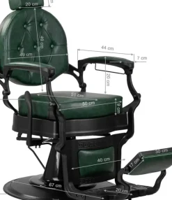 Gabbiano Barber Chair President Green-Black
