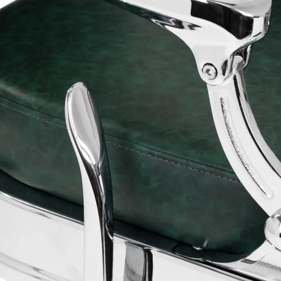 Gabbiano Barber Chair President Green-Chrome