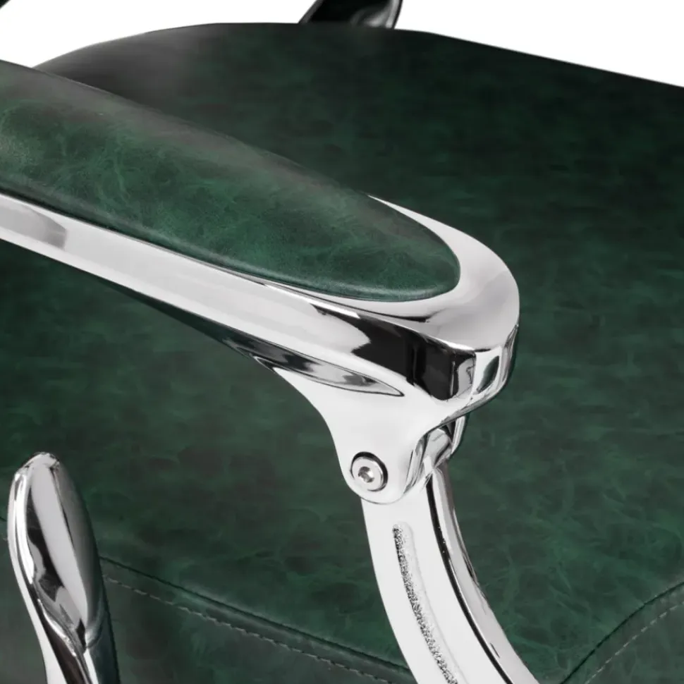 Gabbiano Barber Chair President Green-Chrome