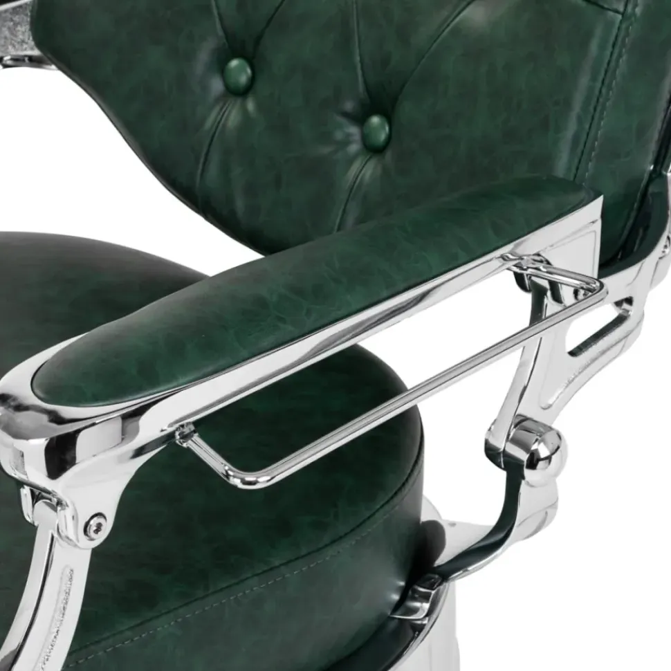 Gabbiano Barber Chair President Green-Chrome