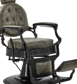 Gabbiano Barber Chair President Old Leather Green