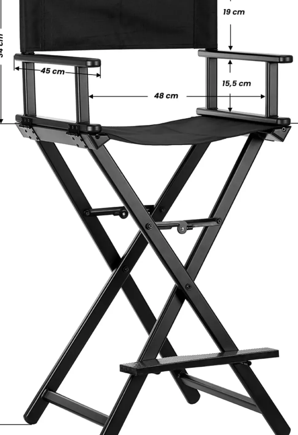 Gabbiano Black Aluminum Make Up Chair