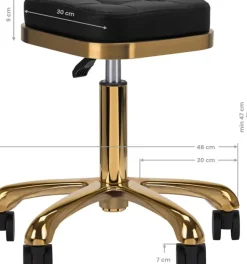 Gabbiano Cosmetic Stool Black Gold