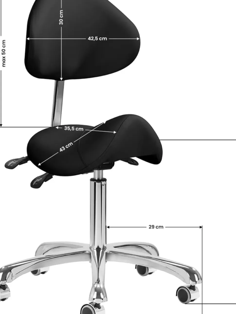 Gabbiano Cosmetic Stool Giovanni Black