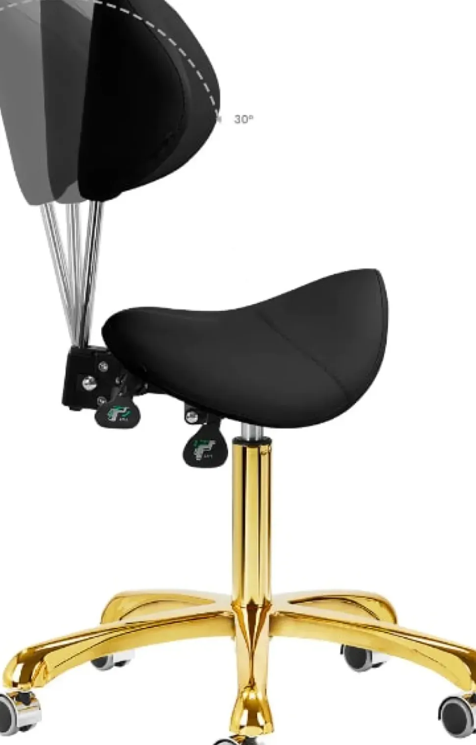 Gabbiano Cosmetic Stool Giovanni Black Gold