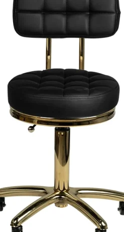 Gabbiano Cosmetic Stool Gold Black