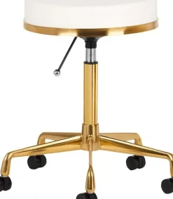 Gabbiano Cosmetic Stool White Gold