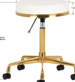 Gabbiano Cosmetic Stool White Gold