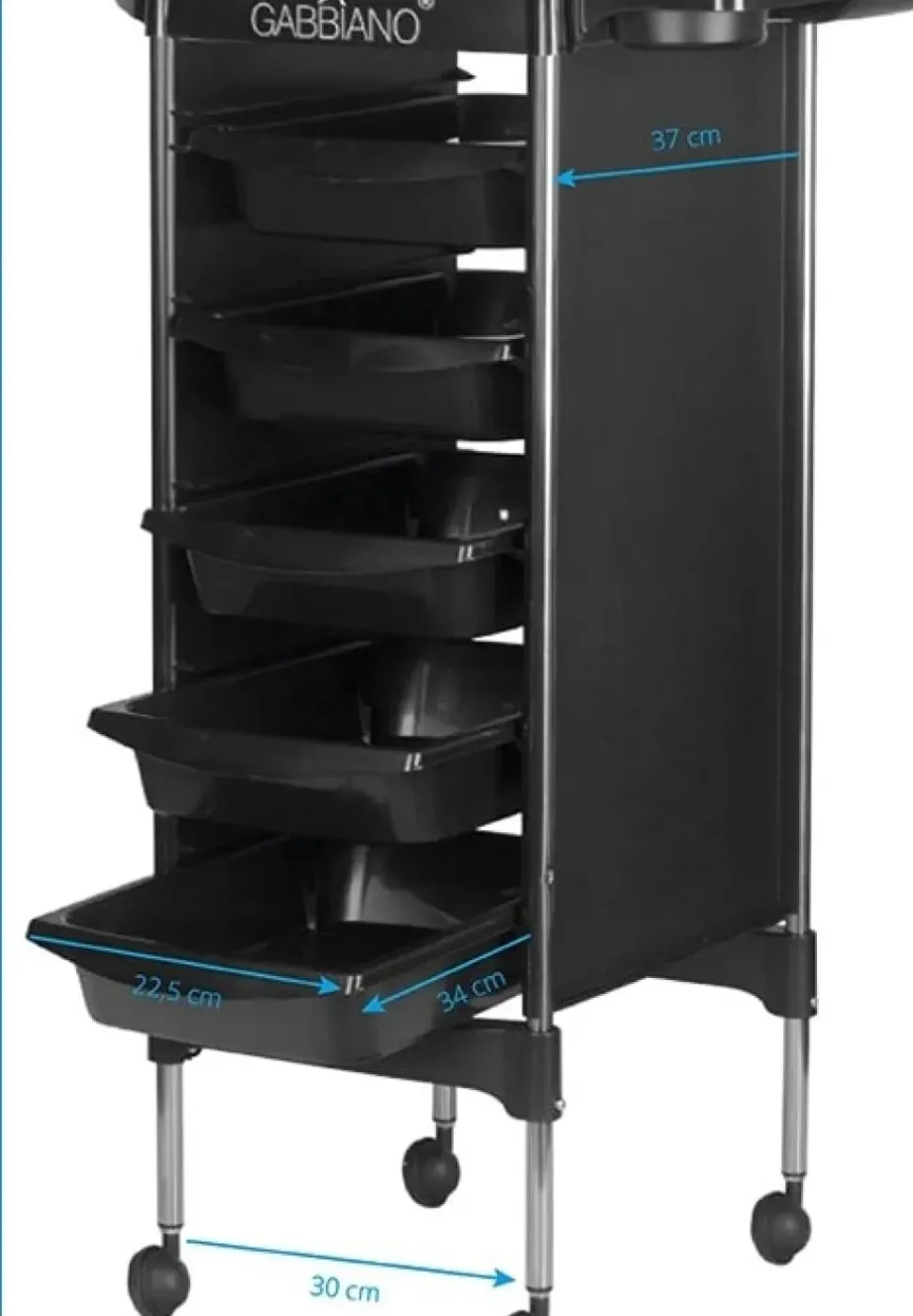 Gabbiano Hairdresser Trolley Black FX