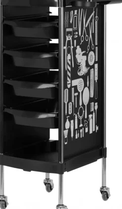 Gabbiano Hairdresser Trolley Black Graphics