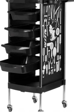 Gabbiano Hairdresser Trolley Black Graphics