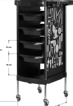 Gabbiano Hairdresser Trolley Black Graphics