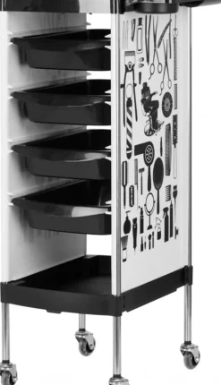 Gabbiano Hairdresser Trolley White Graphics