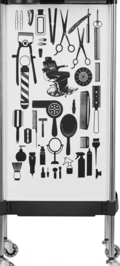 Gabbiano Hairdresser Trolley White Graphics