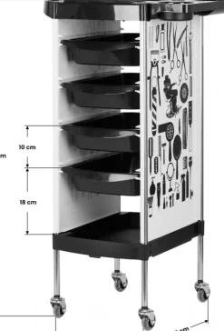Gabbiano Hairdresser Trolley White Graphics