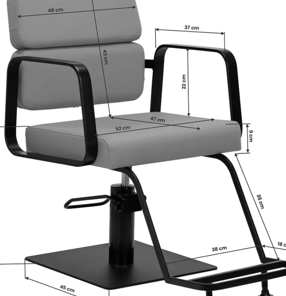 Gabbiano Hairdressing Chair Black Gray
